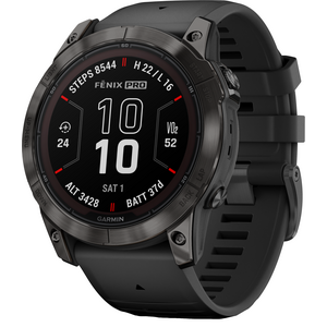 Garmin Fenix 7X Pro Sapphire Solar, Carbon Gray Ti w/ Black Band