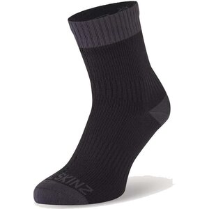 Sealskinz Wretham Waterproof Warm Weather Ankle Length Sock, Black / Dark Grey, XL