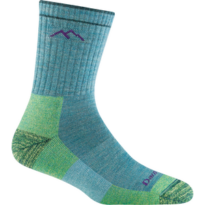 Darn Tough Hiker Micro Crew Midweight Hiking Sock Womens, Aqua Heather, S (EUR 35-37.5), Cushion