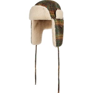Stetson Bomber Cap Wool Check, Green / Dark Orange, 55/S