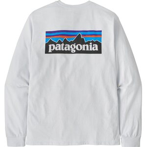 Patagonia Long-Sleeved P-6 Logo Responsibili-Tee Mens, White, XL