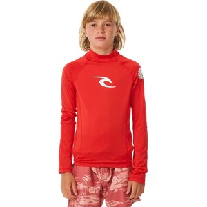 Rip Curl Brand Wave UPF Long Sleeve Boy, Red, 8
