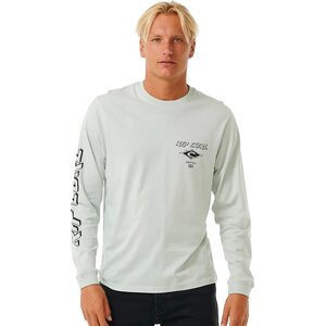 Rip Curl Fade Out Icon LS Tee Mens, Light Green, L