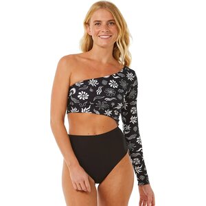 Rip Curl Holiday One Shoulder Surfsuit, Black, M
