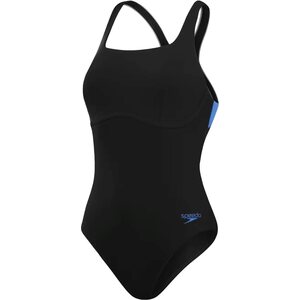 Speedo Flex Band Swimsuit with Integrated Swim Bra Womens, Black / Curious Blue, 40