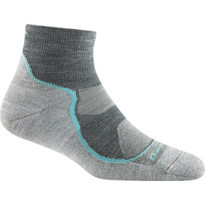 Darn Tough Light Hiker 1/4 Sock Lightweight with Cushion Womens, Slate, L (EUR 41-42.5)