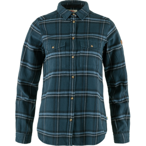 Fjällräven Övik Heavy Flannel Shirt Womens, Indigo Blue / Dark Navy (534-555) (24/25), XS