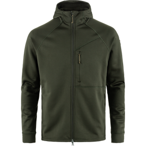 Fjällräven Abisko Grid Fleece Hoodie Mens, Deep Forest (662), S
