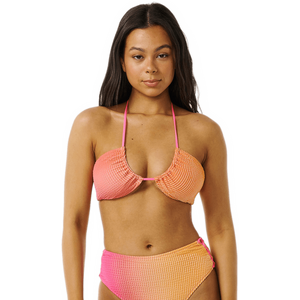 Rip Curl Sunrise Bandeau Bikini Top Womens, Pink / Orange, XL