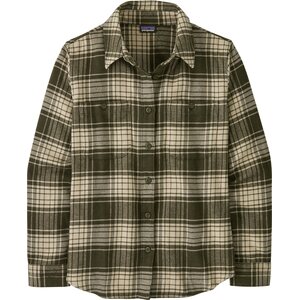 Patagonia Fjord Flannel Shirt Womens, Cascade: Pine Needle Green, S
