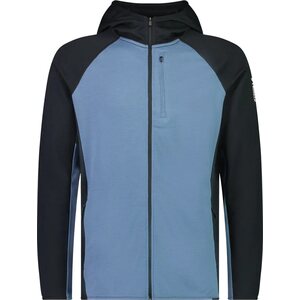 Mons Royale Approach Merino Gridlock Hood Mens, Blue Slate / Black, S