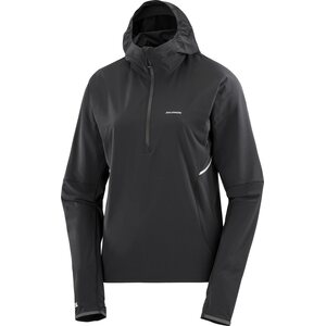 Salomon Sense Aero Hybrid Half Zip Hood Jacket Womens, Deep Black, S