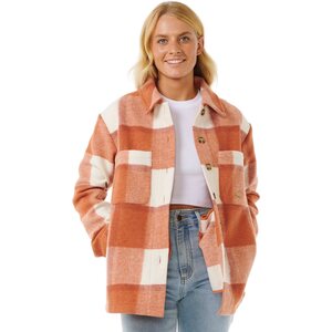 Rip Curl Soleil Check Shacket, Dark Rust, XL