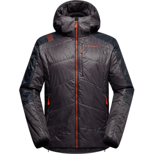 La Sportiva Alpine Guide Primaloft Hoody Mens, Carbon / Cherry Tomato, L