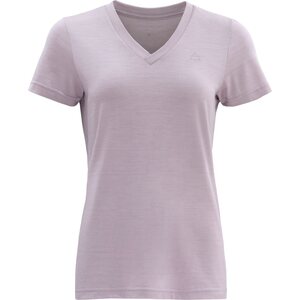 Devold Hareid Merino 200 V-Neck Tee Womens, Orchid, XS
