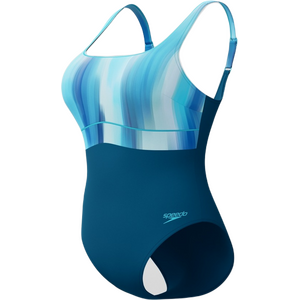 Speedo Shaping Contour Eclipse Printed 1-Piece, Dark Teal, 34 (EUR 38)