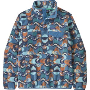 Patagonia Lightweight Synchilla Snap-T Pullover Womens, Swallowtail Geo: Still Blue, L