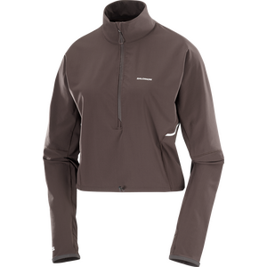 Salomon Sense Aero Hybrid Cropped Pullover Womens, Coffee Bean, XL