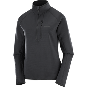 Salomon Essential Lightwarm Half-Zip Womens, Deep Black, XL