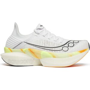 Saucony Endorphin Elite 2 Unisex, White/Peel, EUR 40.5 (US 7.5)