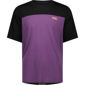 Mons Royale Diversion Merino Bike Jersey Short Sleeve Mens, Boysenberry/Black, L