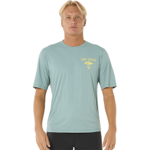 Rip Curl Icons Surflite UPF Short Sleeve Mens, Blue Lagoon, S