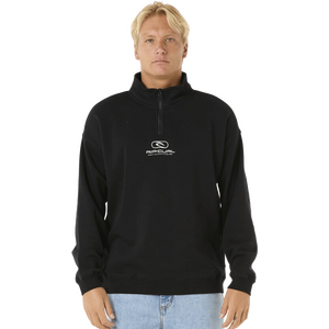 Rip Curl Pill Icon 1/4 Zip Crew Mens, Black, M