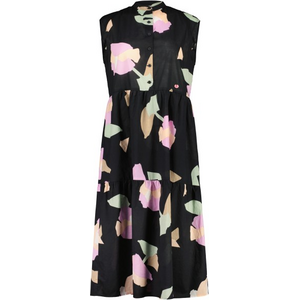 Maloja PilatusM. Organic Cotton Dress Womens, Deep Black Fieldflower, L