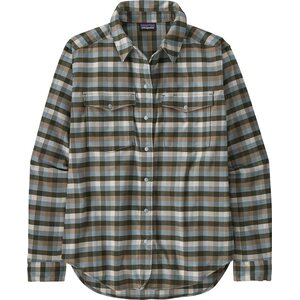 Patagonia Canyonite Flannel Shirt Womens, Camp Out: Pine Needle Green, S