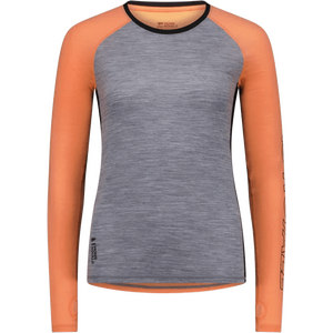Mons Royale Bella Merino Long Sleeve Womens, Grey Heather/Punch, XL