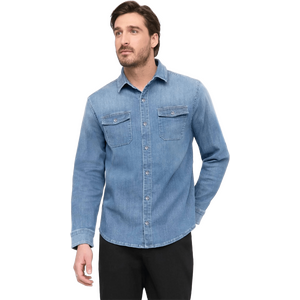 Duer Performance Denim Lite Two-Pocket Shirt Mens, Haze Indigo, S