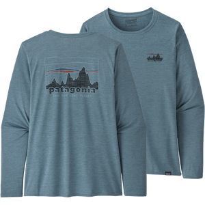 Patagonia Long-Sleeved Capilene Cool Daily Graphic Shirt Womens, '73 Skyline: Light Plume Grey X-Dye, L