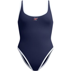 Speedo Solid Bound Scoop 1-Piece, Peacoat, XXL