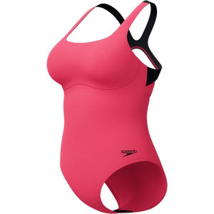 Speedo Flex Band Swimsuit with Integrated Swim Bra Womens, Rasberry Fill, 38