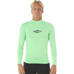 Rip Curl Raw Energy Perf Long Sleeve Rash Guard Mens, Neon Green, S