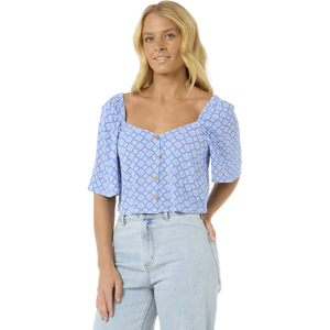 Rip Curl San Carlos Button Through Top Womens, Blue, S