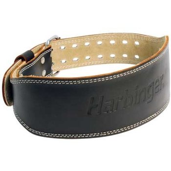 Harbinger 4" Padded Leather Belt, Black, M (29-33")