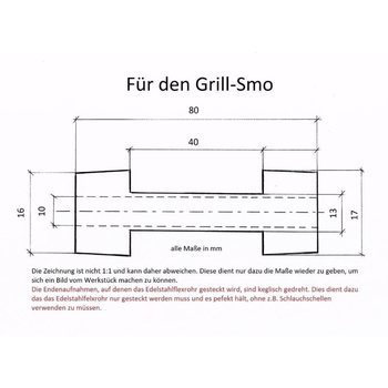 Smo-King Grill adapter, 16mm Grill-Smo