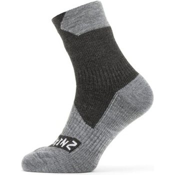 Sealskinz Waterproof All Weather Ankle Length Sock, Black/Grey Marl, XL