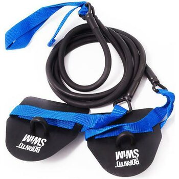 BornToSwim Resistance Bands with Paddles (for Swimmers and Triathletes), Hard (blue)