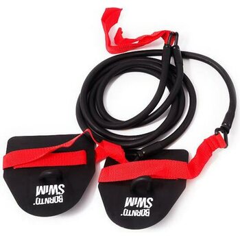 BornToSwim Resistance Bands with Paddles (for Swimmers and Triathletes), Medium (red)