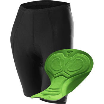 Löffler Bike Short Tights Basic Womens, Black w/ Green seat pad (999), 34