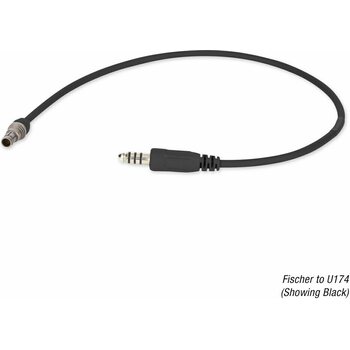 Ops-Core AMP Downlead cable, Fischer to U174 EU Monaural Downlead Cable, Black