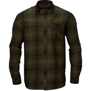 Härkila Driven Hunt Flannel Shirt, Olive Green Check, 4XL