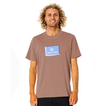 Rip Curl Corp Icon Tee Mens, Washed Peach, M