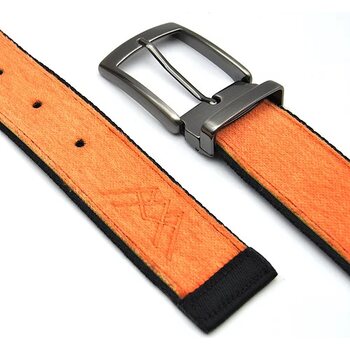 Skinalp Belt ECO, Orange / Black ECO, Nikkelivapaa solki, 120 cm / 4cm
