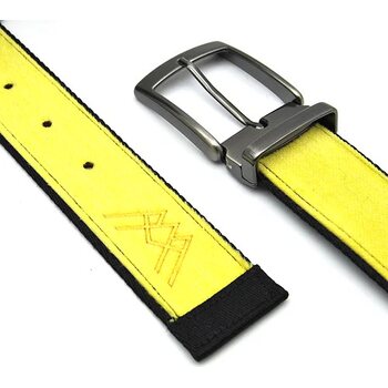 Skinalp Belt ECO, Yellow / Black ECO, Nikkelivapaa solki, 120 cm / 4cm