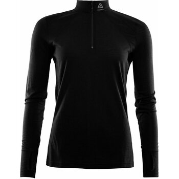 Aclima Lightwool Zip Shirt Womens, Jet Black, S