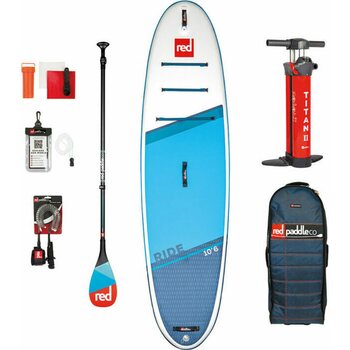 Red Paddle Co Ride 10'6" x 32" paket, Blue/White | with Carbon 50 Nylon Paddle (2021)