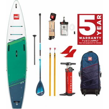 Red Paddle Co 13'2" x 30" Voyager+ paketti, Green / White